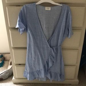 Baby blue wrap dress